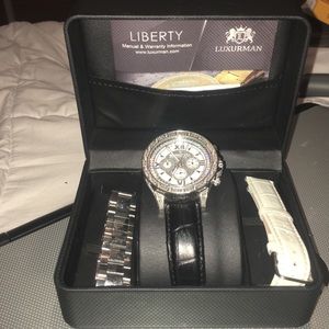 Luxurman Men’s Authentic Diamond Watch
